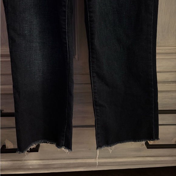 Judy Blue Dark High Rise Wide Leg Jeans Cropped Stretch Flattering Tummy Control - Picture 6 of 11